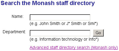 Search the Monash staff directory