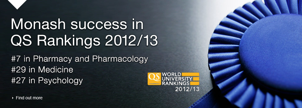 Monash success in QS Rankings 2012. Find out more, http://www.topuniversities.com/university-rankings