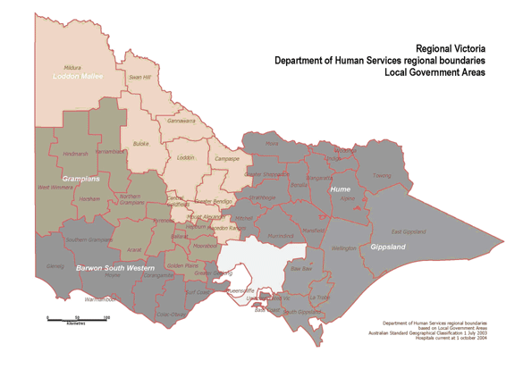 DHS Regions - Victoria
